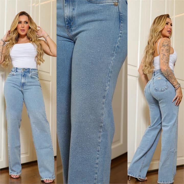 WIDE LEG COM PEDRARIA PREMIUM (COM ELASTANO)
